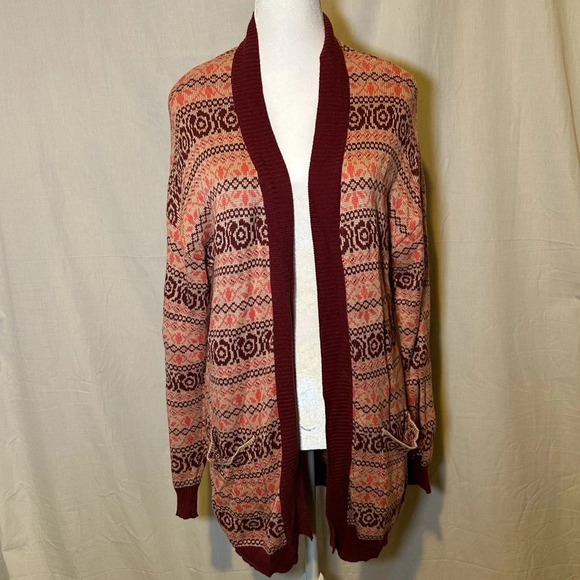 Matilda Jane Harmony Fair Isle floral print cardigan size small oversized - Picture 2 of 4